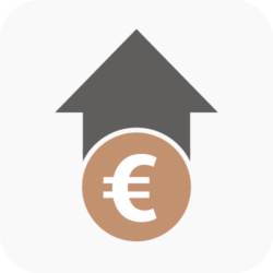 Ein Icon mit einem Eurozeichen symbolisiert die Value-Strategie als ETF-Anlagestrategie. 